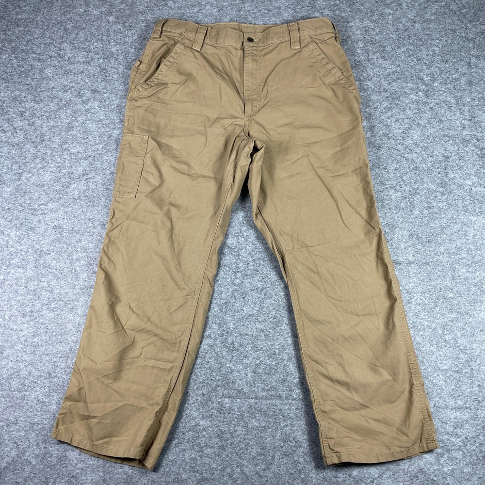 Carhartt Carpenter Pants Mens 38x30 (Fits 36x29) Brown B151 DKH Loose Fit Canvas